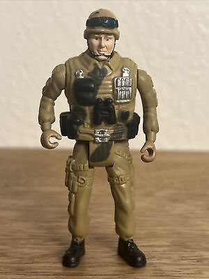 #ad ARMY MAN BROWN UNIFORM 3.5” ACTION FIGURE PLASTIC TOY PRE OWNED $6.07