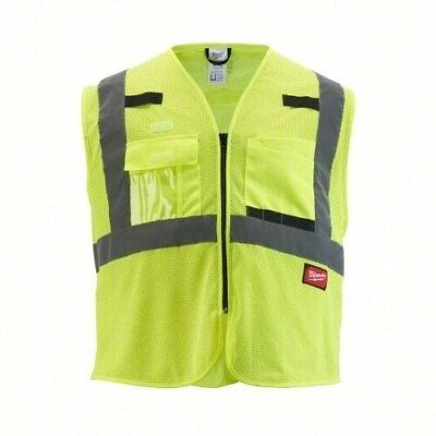 #ad Milwaukee Tool Safety Vest Class 2 High Visibility Yellow Mesh Safety Vest New $13.95