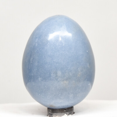 #ad 56mm Angelite Egg Blue Natural Sparkling Crystal Polished Mineral Stone Peru $20.76