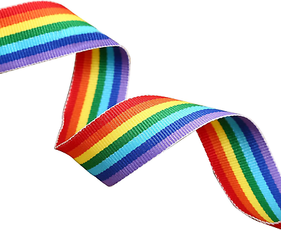 #ad 21.88 Yard Rainbow Grosgrain Ribbons Rainbow Double Sided Polyester 1Inch Wide R $9.99