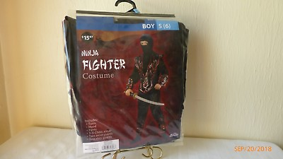 #ad Fun World Halloween Ninja Fighter Costume Red Black Boys Size S 6 New 2014 $10.59