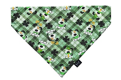 #ad St. Patrick#x27;s Day over the collar dog bandana green plaid Irish holiday bandana $12.99