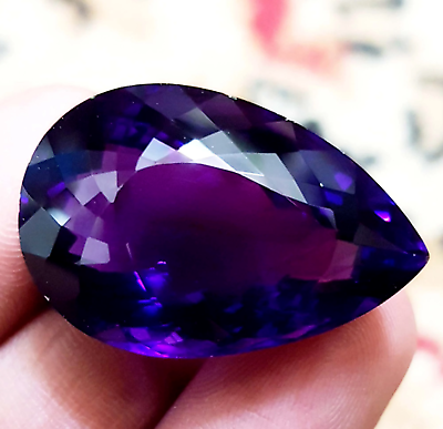 #ad Certified 55 Ct Natural Purple Amethyst Pear Shape Loose Gemstone $18.25