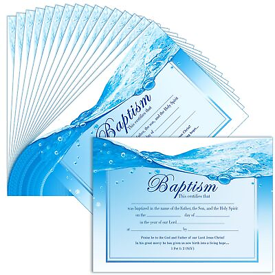 #ad 50 Pcs Baptism Certificates for Church with Elegant Border for Baby Baptismal... $22.72
