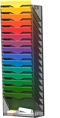 #ad #ad 16 Tier Wall Mounted Hanging File Organizer Wall File Holder Metal $75.89