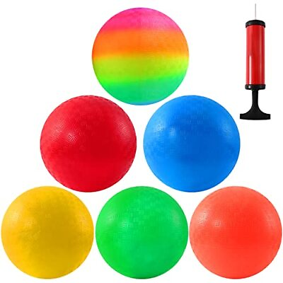 #ad 6 Pack Inflatable Dodge Balls Rubber Playground Balls for Indoor Outdoor Games $33.99