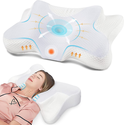 #ad Cervical Pillow for Bed Sleeping Memory Foam Contour Neck Pillows with Breathab $51.33