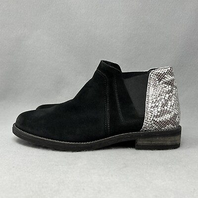 #ad Clarks Black Demi Beat Suede Snake Combi Ortholite Chelsea Boots Womens 9.5M $15.37