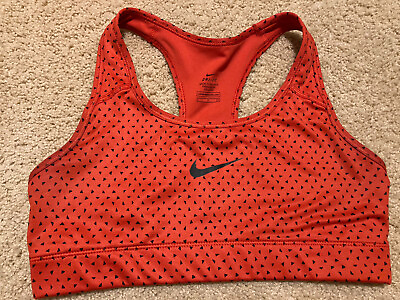 #ad Nike Women’s Red Sports Bra Black Triangles Size Small EUC $7.99