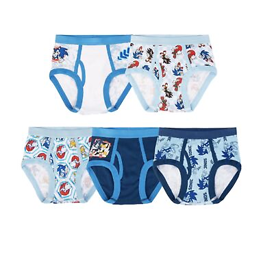 #ad Sonic Boy#x27;s The Hedgehog Underwear Cotton Briefs Size 8 Medium 5 Pair NEW $12.95