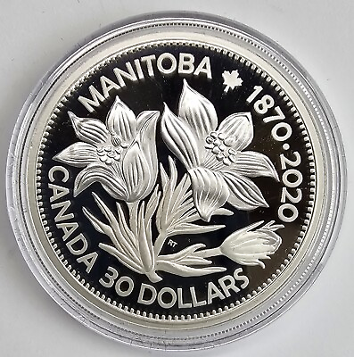 #ad 2020 2oz Silver $30 MANITOBA 150th Anniversary United in Celebration Coin $155.00