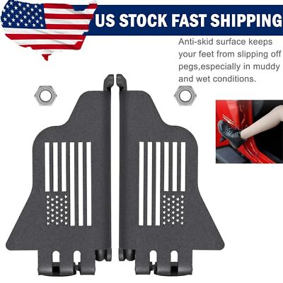 #ad Foot Pegs Front Door Rest Pedals US Flag Style for Jeep Wrangler JK JL 2007 2019 $32.19
