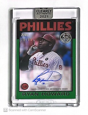 #ad 2021 Topps Clearly Authentic #x27;86 Topps Auto Green #86TBARHO Ryan Howard Auto 99 $39.00