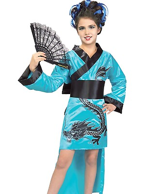 #ad Child#x27;s Teal Dragon Lady Costume Medium New $8.49