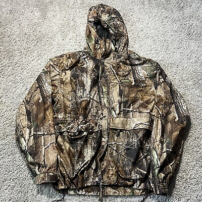 #ad Gamehide Realtree AP Camo Hunting Jacket Size Large Excellent Cinch Waist Zip $17.95