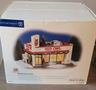 #ad Dept 56 Red Owl Grocery Store Light Up Store Snow Village $85.00