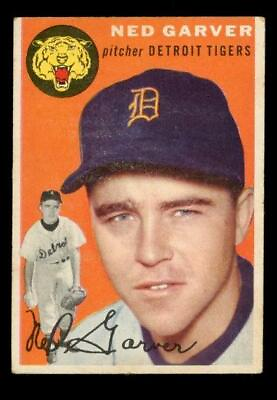 #ad Vintage 1954 Baseball Card TOPPS #44 NED GARVER Pitcher Detroit Tigers $10.50