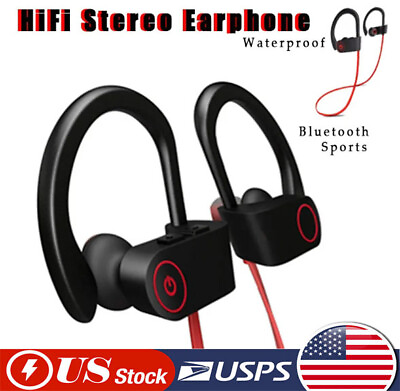 #ad Waterproof Bluetooth 5.0 Earbuds Stereo Sport Wireless Headphones in Ear Headset $9.48