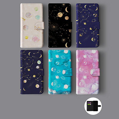 #ad AESTHETIC PLANETS SPACE COSMO GALAXY STARS LEATHER WALLET PHONE CASE FOR IPHONE GBP 9.89