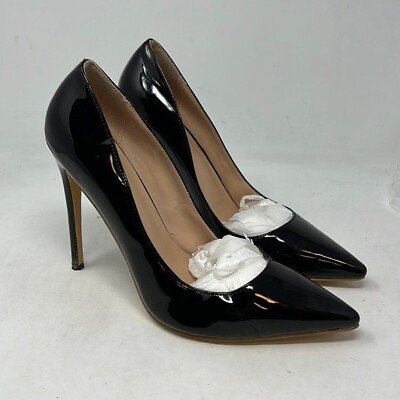 #ad kmeioo black patent pointy toe heels size US 8 $6.40
