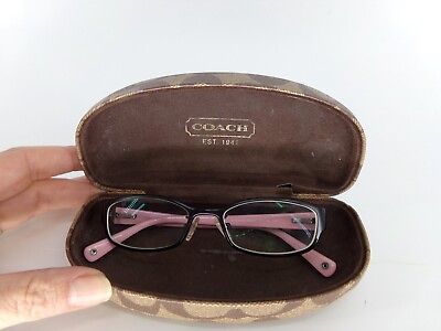 #ad Coach Willow HC 5007 9044 Satin Black Pink Rectangle Eyeglasses Frames 48 17 130 $32.67