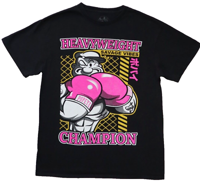 #ad POPEYE Size M T Shirt HEAVYWEIGHT CHAMPION Boxing SAVAGE VIBES $5.99