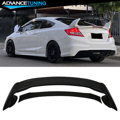 #ad #ad Fits 12 15 Honda Civic Sedan Mugen Style Trunk Spoiler Wing Unpainted ABS 4Pcs $89.95