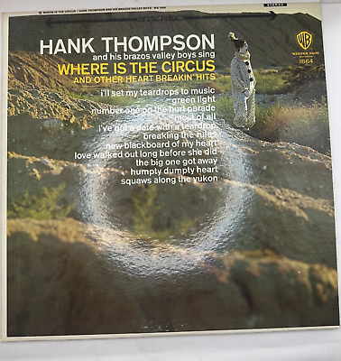 #ad Hank Thompson ‎”Where Is The Circus” Vinyl LP 1966 Warner Bros WS 1664 $21.50