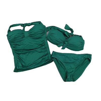 #ad Tommy Bahama 3 piece green swimsuit set Tankini Bikini and Bottoms Size XS $65.00
