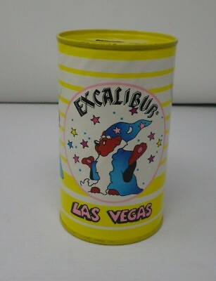 #ad Excalibur Casino Las Vegas Kids Bank Vintage Unicorn Wizard Knight Princess $5.99