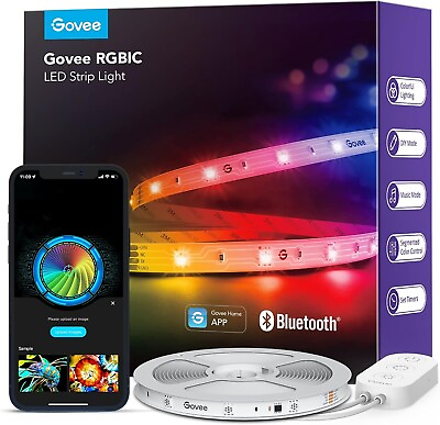 #ad Govee RGBIC LED Strip Lights 16.4ft Smart LED Lights for Bedroom Bluetooth ... $18.12