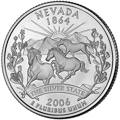 #ad 2006 D Nevada State Quarter. Uncirculated from US Mint roll. $2.29
