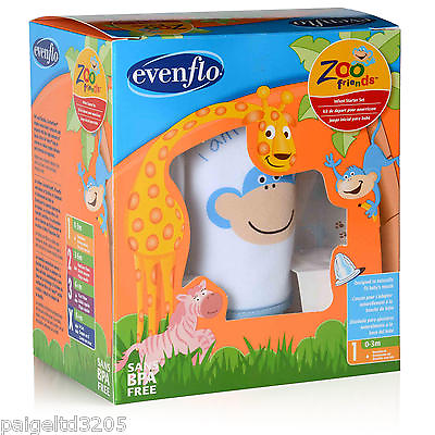 Evenflo Infant Starter Kit Zoo Friends #1 0 3 Months Slow Flow $7.48