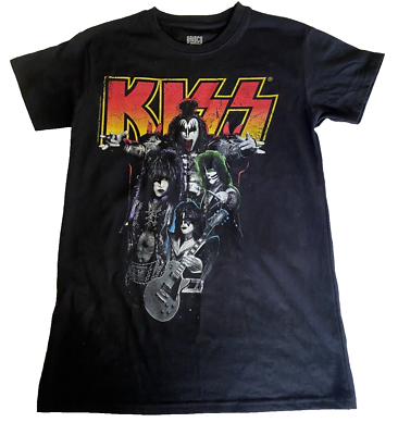 #ad Kiss T Shirt Official Neon Band Color Black Classic Rock Size Small $14.25