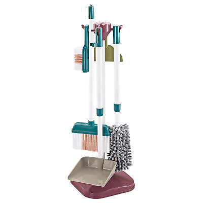 #ad Kids Cleaning Toys Housekeeping Pretend Play Set Broom Mop Duster Dustpan Brushe $35.63