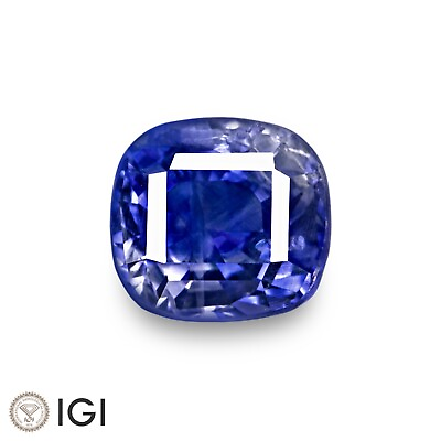 #ad IGI Certified CEYLON SRI LANKA Blue Sapphire 2.07 Ct. Natural Untreated CUSHION $1490.40