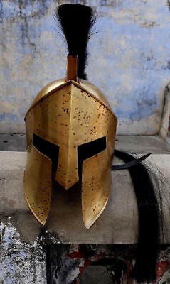 #ad Spartan Leonidas King Spartan Helmet 300 Movie Solid Steel Helmet Medieval Gift $62.44