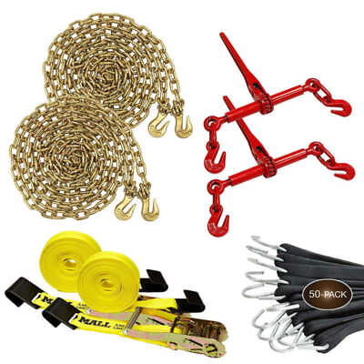 #ad DC Cargo Flatbed Chain and Strap Kit 56 Pcs $358.49