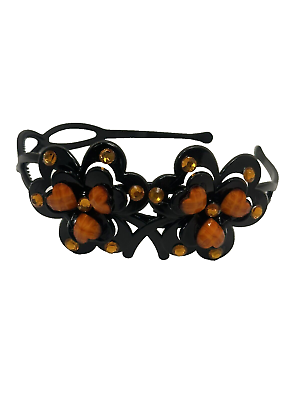 #ad NEW girls headband one size toddler kids plastic orange black $5.99