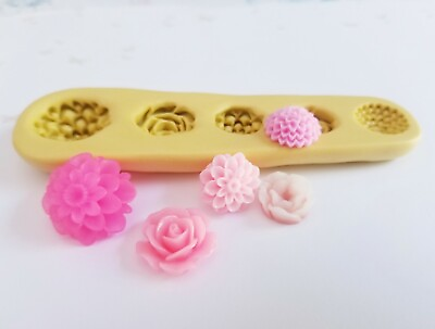 #ad Flowers food safe silicone mold fondant flower chocolate polymer clay mold $8.97