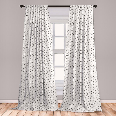 #ad White Microfiber Curtains 2 Panel Set Living Room Bedroom in 3 Sizes $25.99