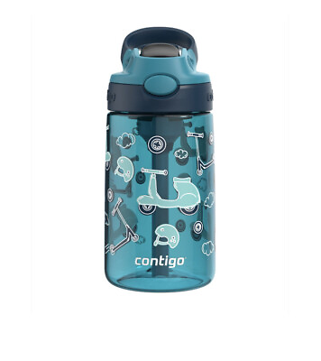#ad Contigo Kids Aubrey Water Bottle 14 Oz Blue BPA FREE Easy Clean Push Button Open $14.95