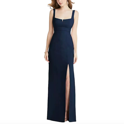 #ad Nordstrom Womens Formal Maxi Dress Gown Size 0 Navy Blue Square Neck Prom Party $68.00
