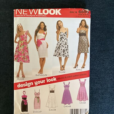 #ad NEW LOOK pattern 6699 NEW Strappy Holiday Party Dress Empire waist Size 8 18 $9.00