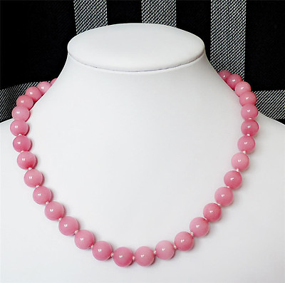 #ad fashion 10mm Exquisite Pink Rhodochrosite Round Gemstone Jewelry Necklace 18quot; $4.39