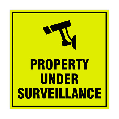 #ad Square property under surveillance Sign Yellow Black Medium $10.92