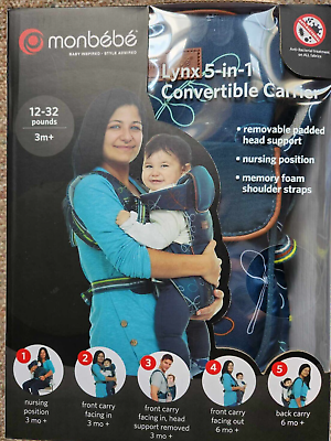 #ad Lynx 5 in 1 Convertible Baby Carrier 12 32 Pounds 3 Months NEW $39.99