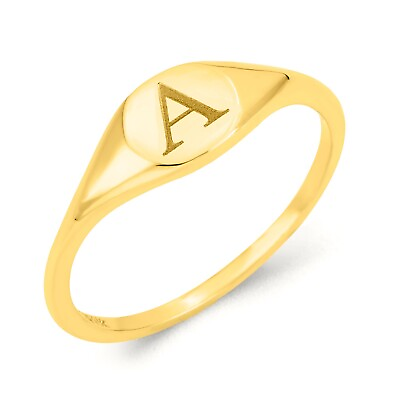#ad Real Solid Gold Ring Personalized with Engraving A Z Initial in 10k or 14k $76.99