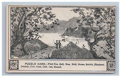 #ad Victorian Trade Card Puzzle Find Hidden Animals Highlands CO Coal Company Fox $39.99