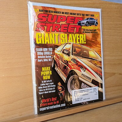 #ad Super Street Magazine December 2003 Giant Slayer Toyota Carolla Trueno MINT $39.99